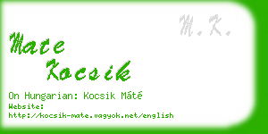 mate kocsik business card