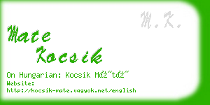 mate kocsik business card